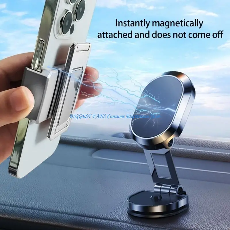 Foldable Zinc Alloy Phone Stand With 360 Degree Rotation Adjustable