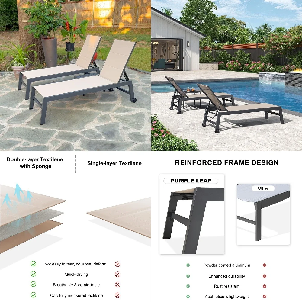

Aluminum Outdoor Swivel Chairs, Outdoor Furniture Set with 6.3in Thick HighResilient Cushions amp 100 Aluminum Frame, Modern Ou
