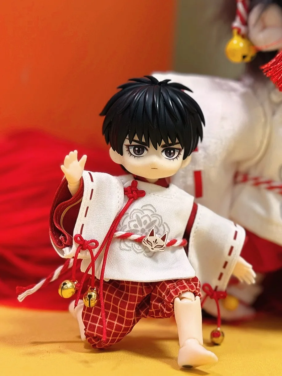 

Handmade Ob11 Doll Clothes Fox Shrine Style Kimono Set for 1/12 BJD, P9 P10 ,YMY ,GSC ,Molly Doll Accessories