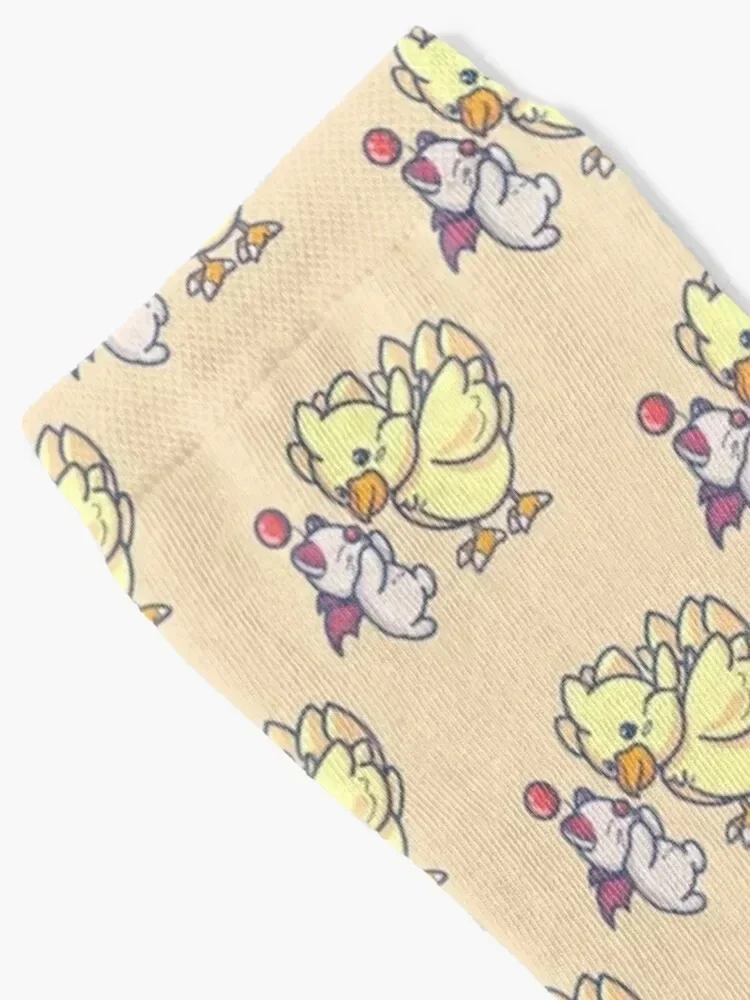 FFXIV: Moogle & Chocobo Socks cartoon essential bright garter Rugby Men's Socks Luxury Women's