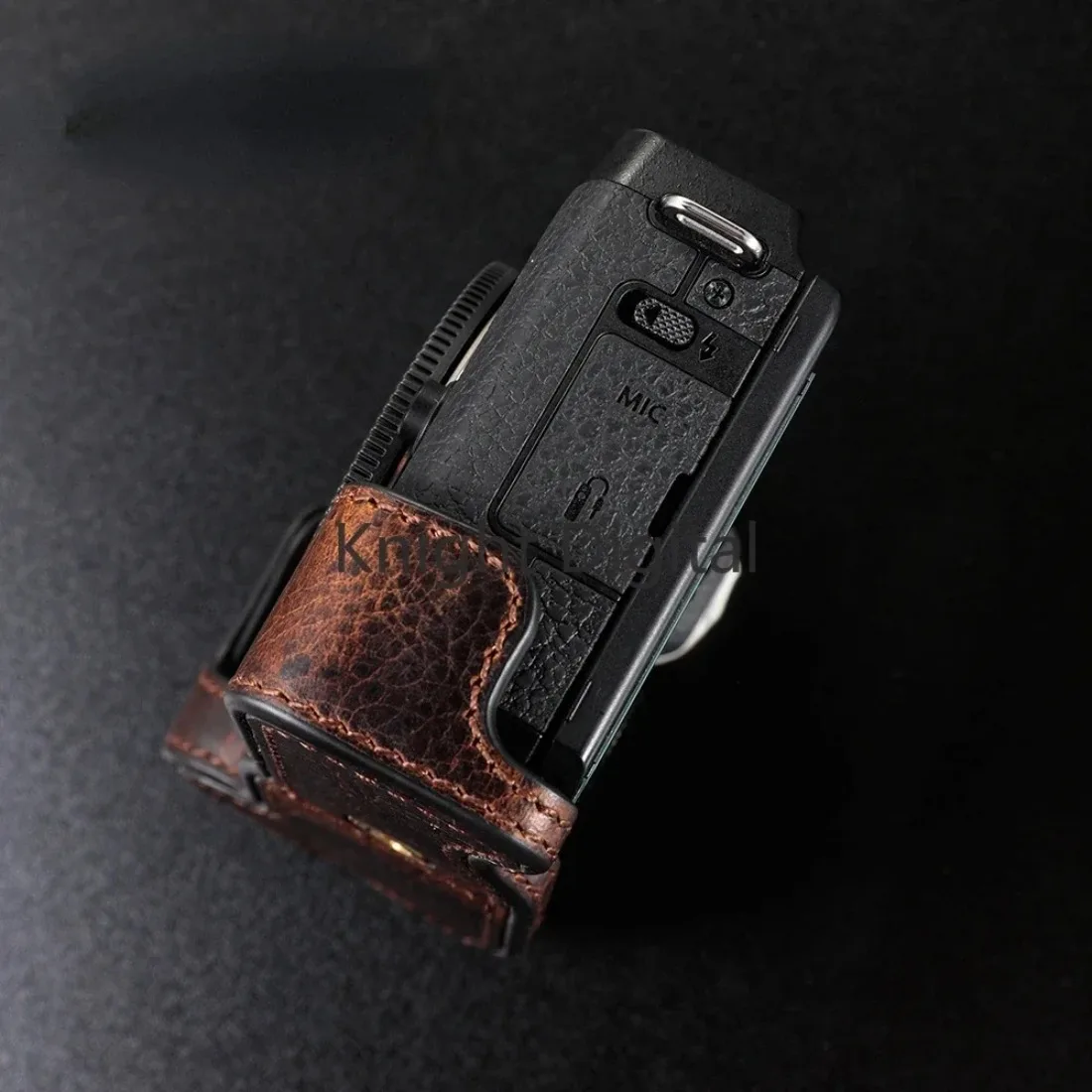 Capa de couro genuíno para câmera canon m6 m62 mark ii, alça para body, meia bolsa para câmera dslr