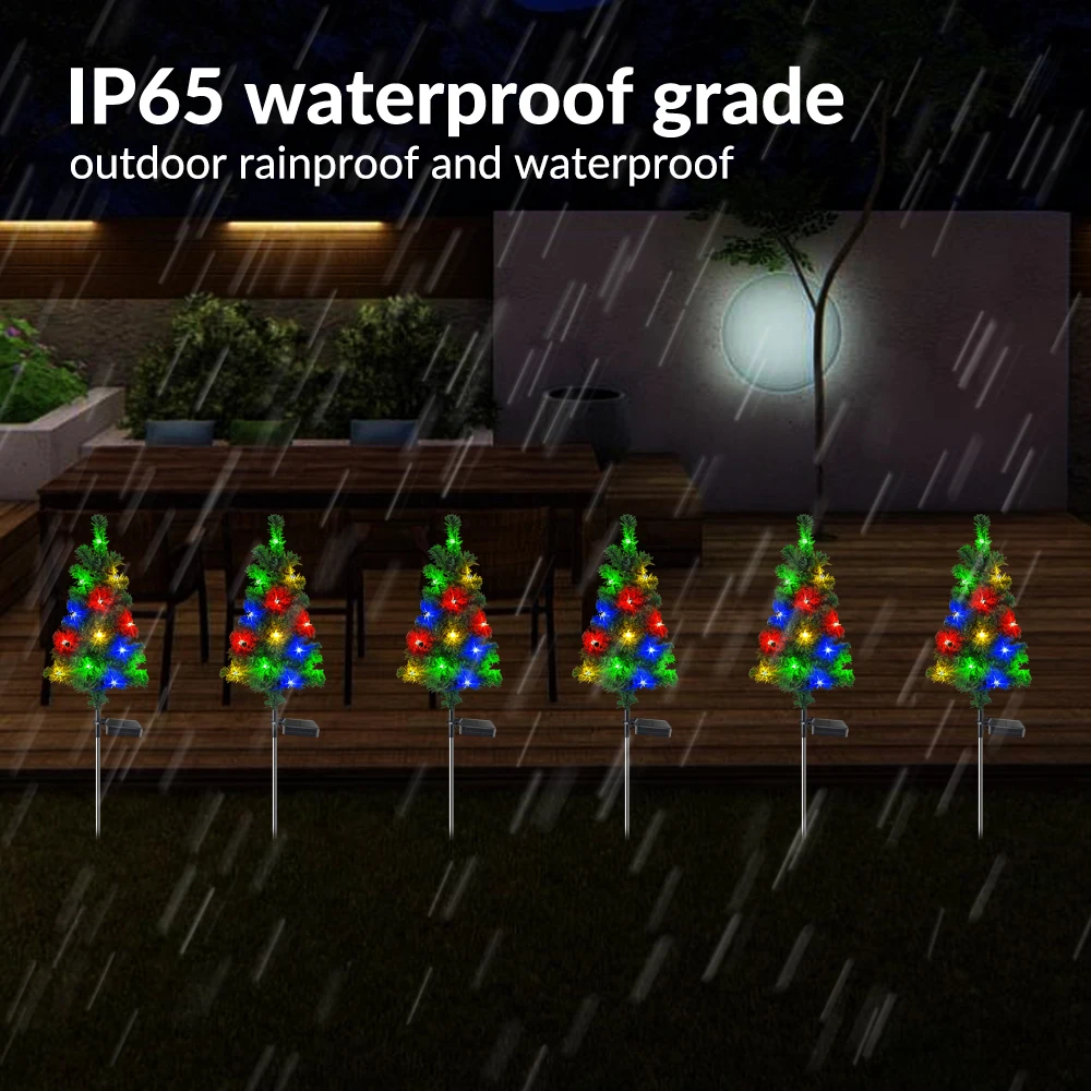 Solar Christmas Tree Lights Outdoor Waterproof LED Garden Garden Lawn Landscape Festive Decorative Floor Lights