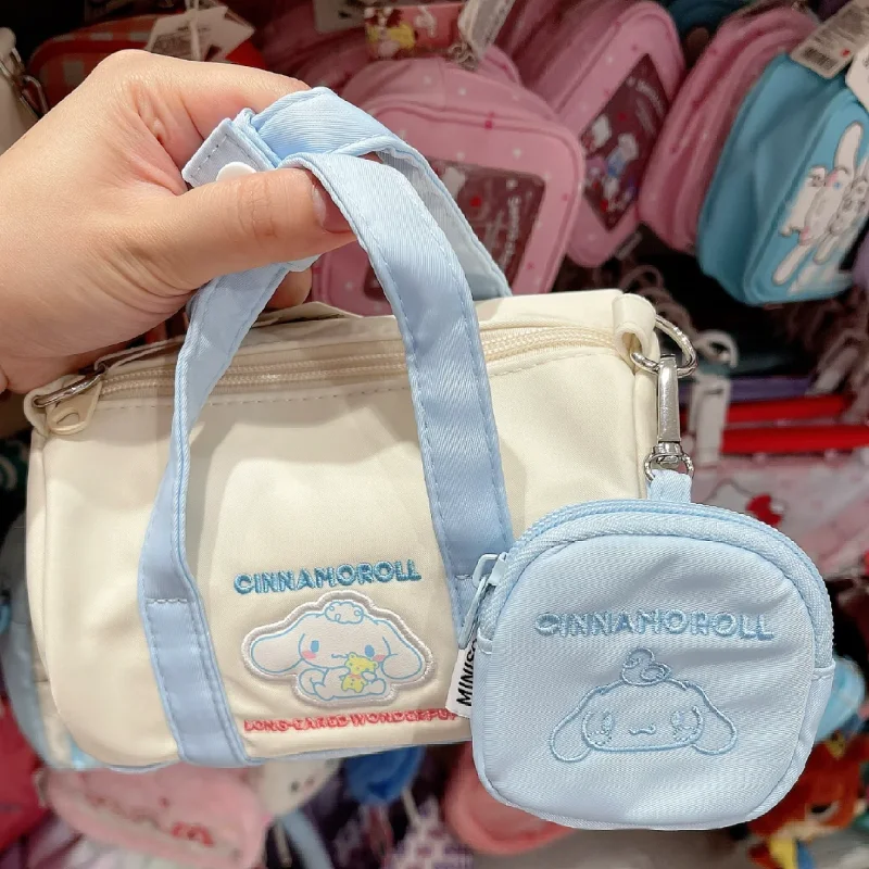 

Original Sanrio Kuromi & Cinnamoroll Mini Crossbody Bag Kawaii Top Handle Purse For Women Detachable Strap Cute Cosplay Hobo Bag