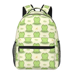 Cute Frog Pattern Kids Backpack for Boys Girls Elementary Kindergarten Bookbags Preschool School Bag Toddler Travel Bag