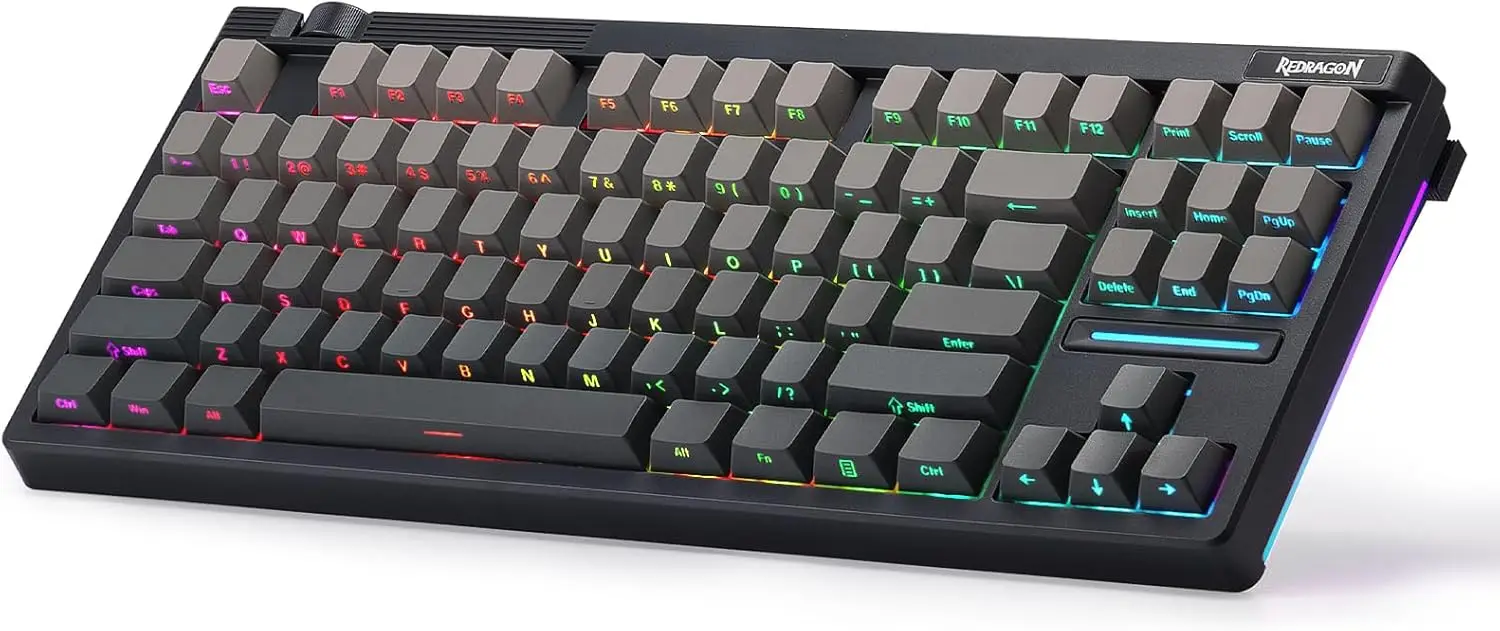 

80% Wireless RGB Gaming Keyboard with Knob Control, Hot-Swap Switches, Silent Typing & Gradient Keycaps