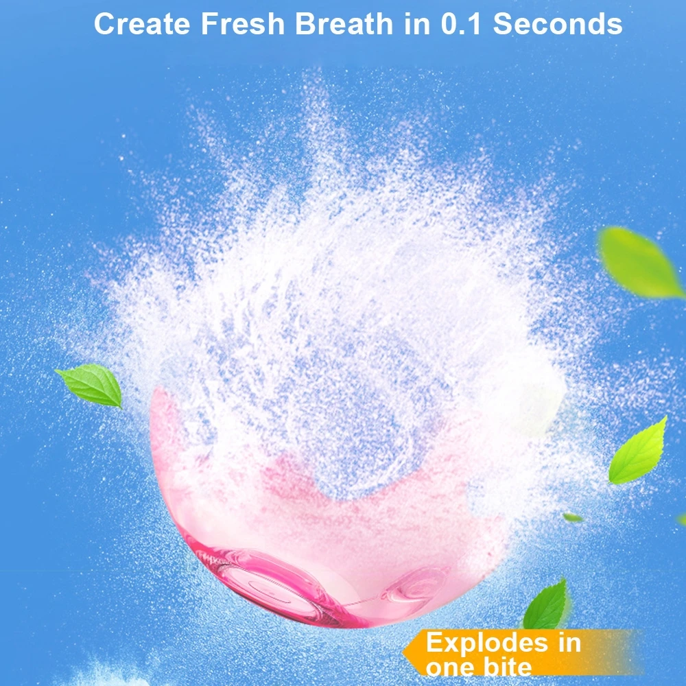 Fruity Crush Balls Mouth Freshener Beads Instant Fresh Breath Fruit Sugar Portable Breath Freshener Oral Care For Bad Breath