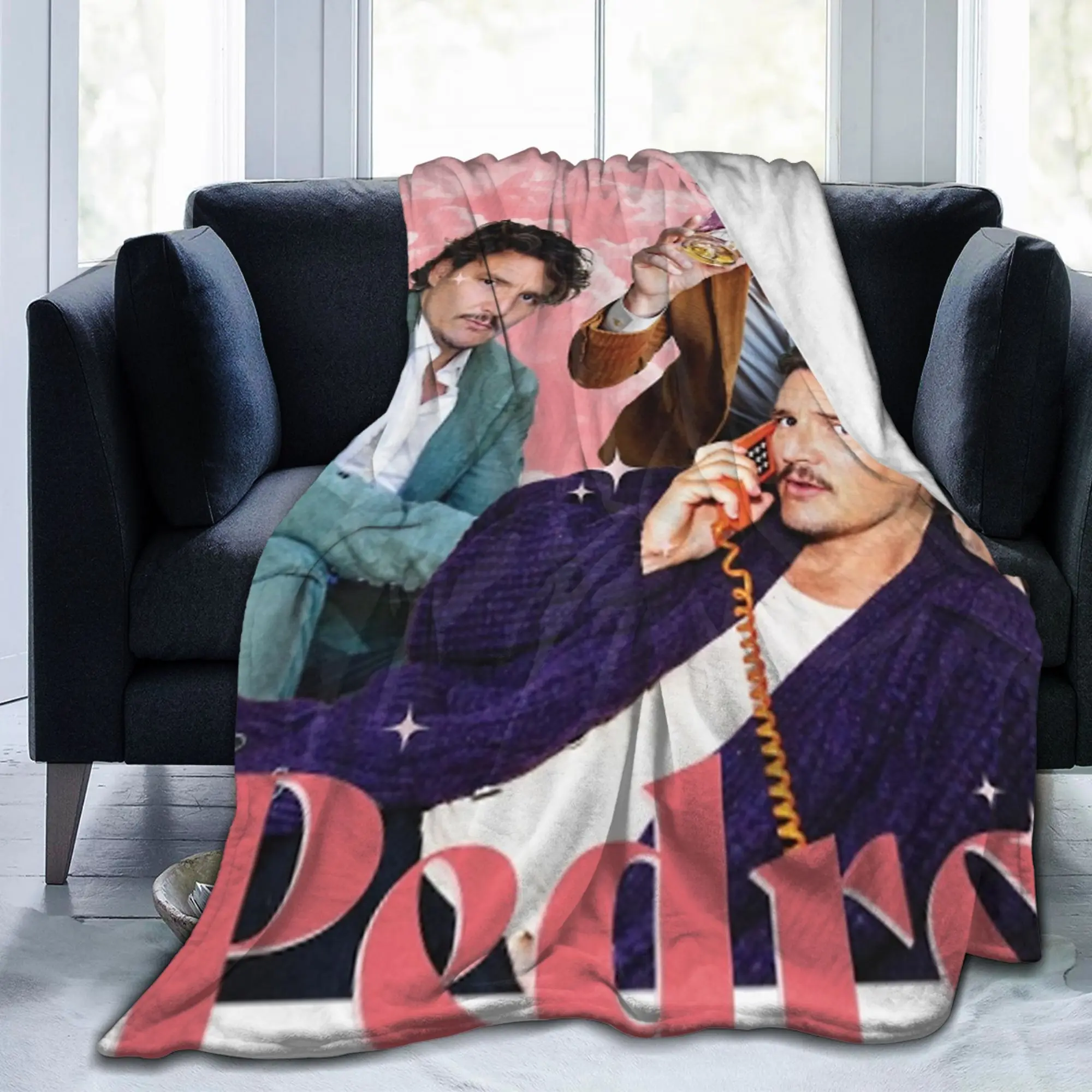 

Забавное одеяло Pedro Pascal для папы, бархатное летнее дышащее легкое тонкое одеяло для дома, путешествий, покрывала
