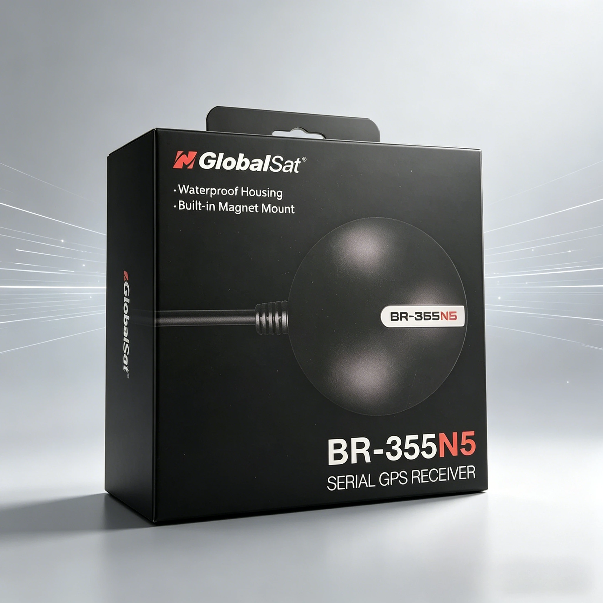 Receptor GPS Serial GlobalSat BR-355N5 (2 unidades), reemplazo del BR353S4, compatible con GPS, GALILEO, GLONASS, BDS, QZS, SBAS, resistente al agua IPX6, compatible con Windows Vista y MAC
