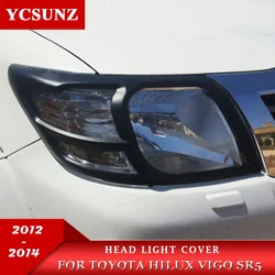 ABS Headlight Cover Accessories For Toyota Hilux Vigo 2011 2012 2013 2014 SR5 Pickup Truck Car Styling