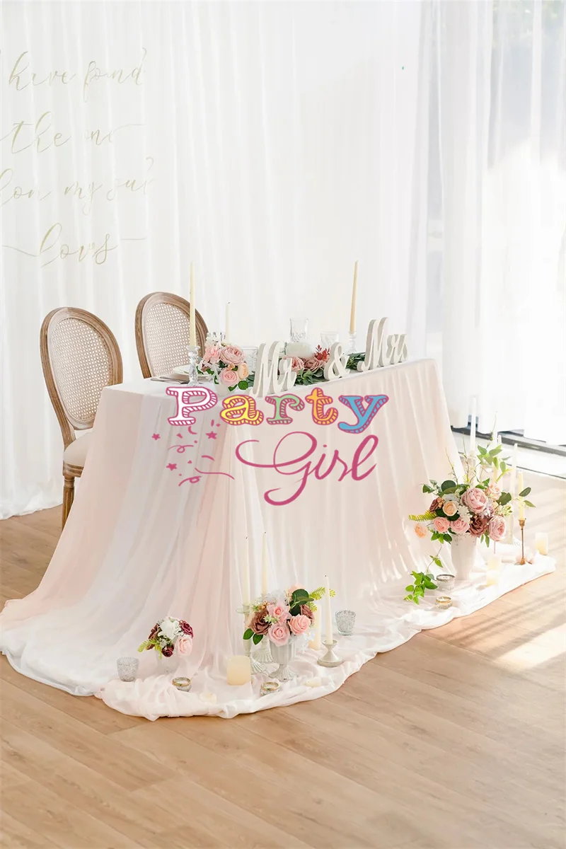 

Chiffon Tablecloth & Table Runners for Sweetheart/Head Table Wedding Event Party Decoration