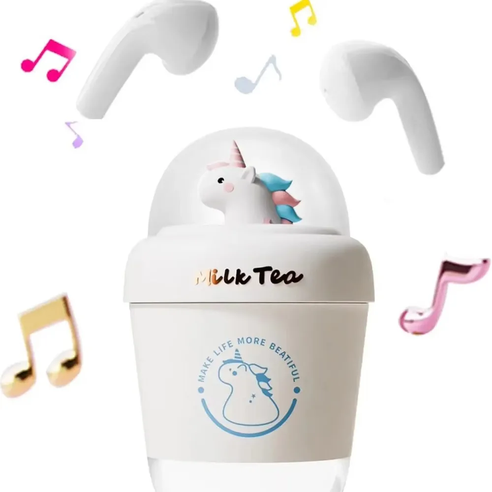 

Creative Cute Unicorn Pet Barn Wireless Bluetooth 5.3 Earset Portable HiFi Stereo Touchscreen Headset For Grils And Boys Gift