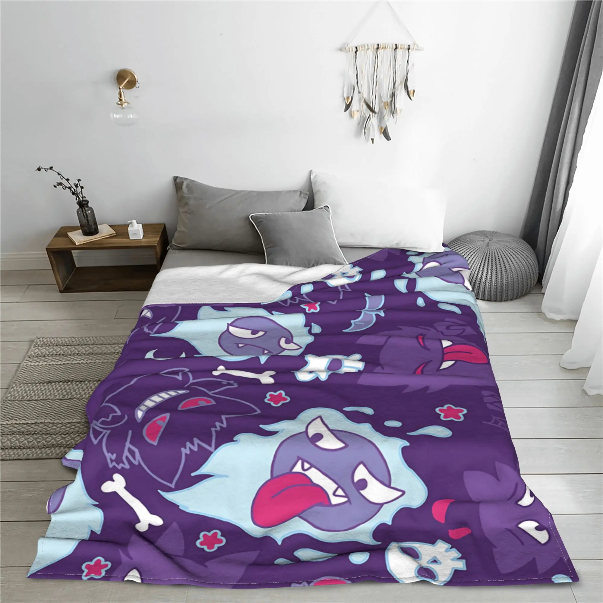 1PC Pokemons Theme Anime Gengar  Blanket Super Cosy Plush Home Living Room Sofa