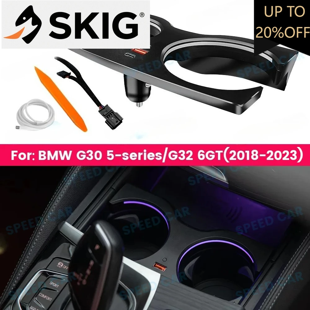 

11 Colors Environmental Light LED Cup Holder Light BMW 5 Series G30 G32 6GT 2018-2023 Car Car Interior Decorative Light Upgrade