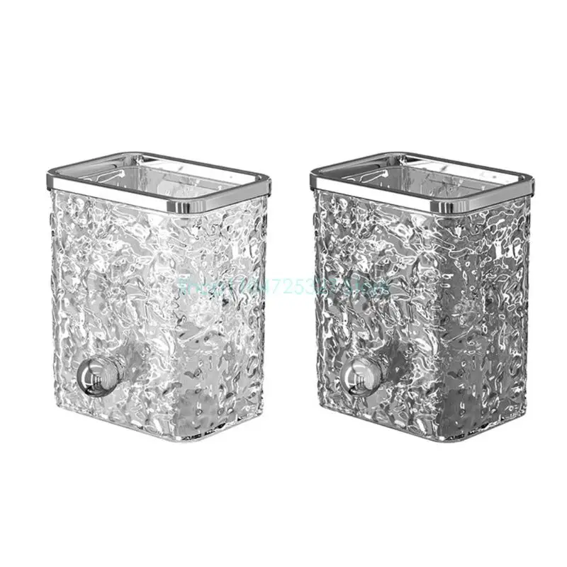 

Plastic Toothbrush Toothpaste Box Wall Mounted Toiletries Holder Glaciers Patterned Storage Solution for Bathroom Organization