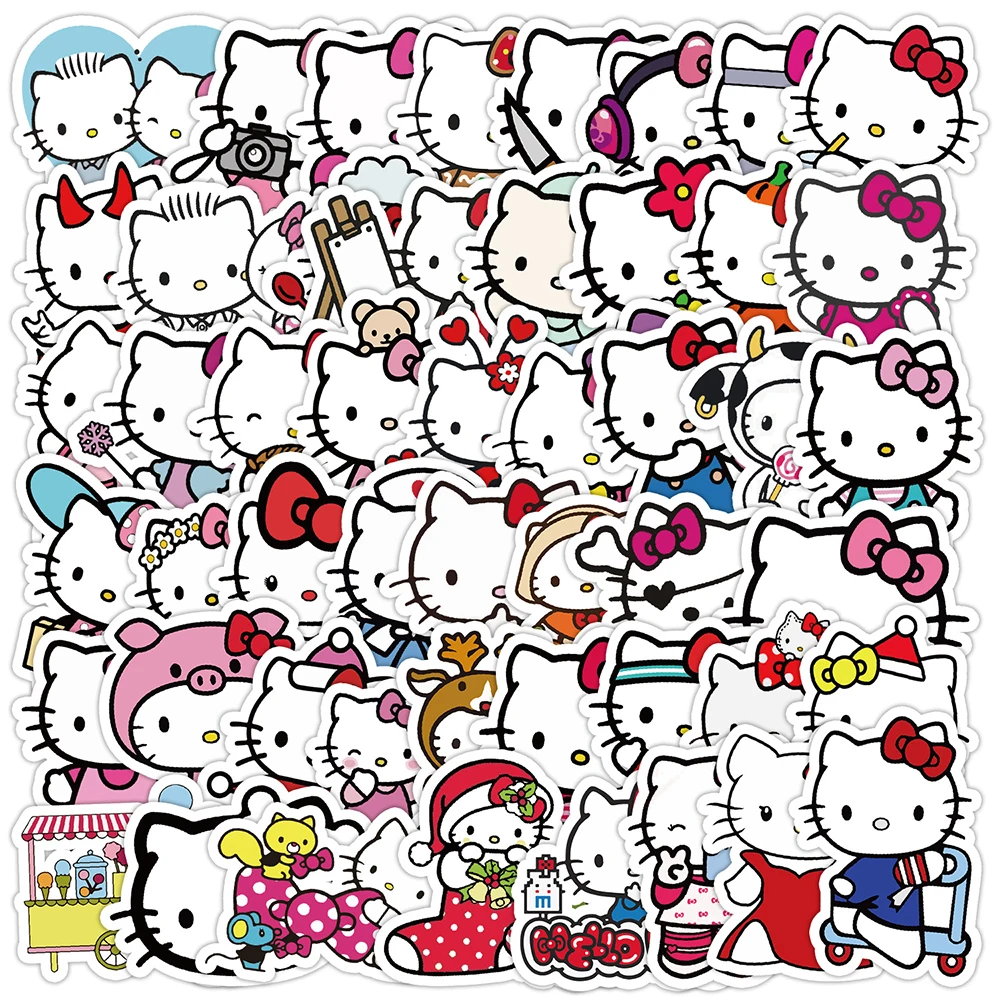 

10/30/50pcs Cartoon Hello Kitty Stickers Aesthetic Cute Anime Decals Waterproof DIY Phone Case Laptop Kids Kawaii Sanrio Sticker