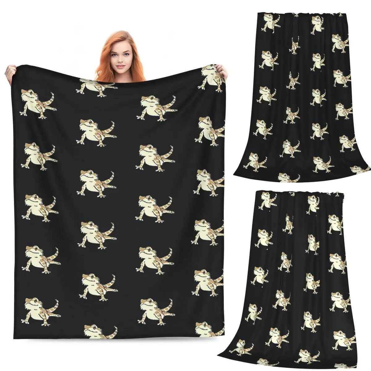 

Cute Bearded Dragon Blankets Flannel Sofa Throw Blanket Portable Throw Blankets for Couch Bedding Outdoor Throws Bedspread Quilt