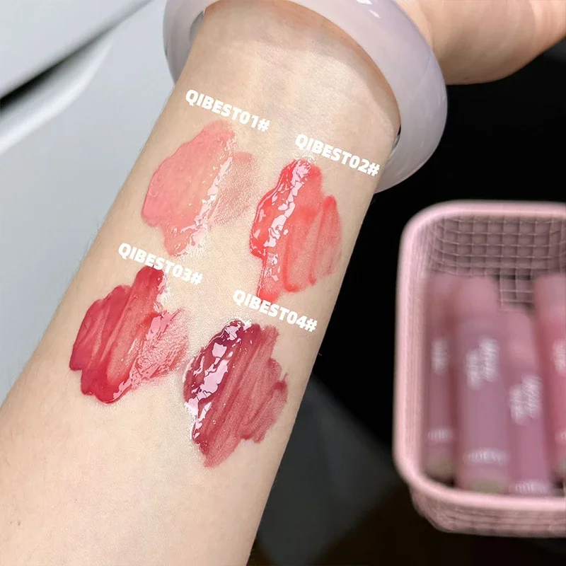 QIBEST tinte de labios brillo hidratante tinte 12HR hidratación de larga duración nutrir espejo agua brillo de labios cosméticos de humedad