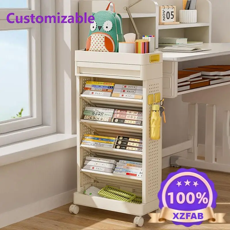 Factory Direct 2026 School bag shelf mobile multi-layer classroom table side storage books under table artifact desktop side