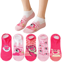 5/10/20 Pairs Potdemiel Fashionable Cartoon Anime Socks for Men and Women Novelty Hip Hop Street Style Casual Short Boat Socks