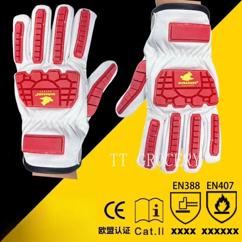 

Safety Anti Vibration Protective Work Gloves Impact-Resistant Safety Gloves Anti-Collision Scratch-Resistant Work Leather Gloves