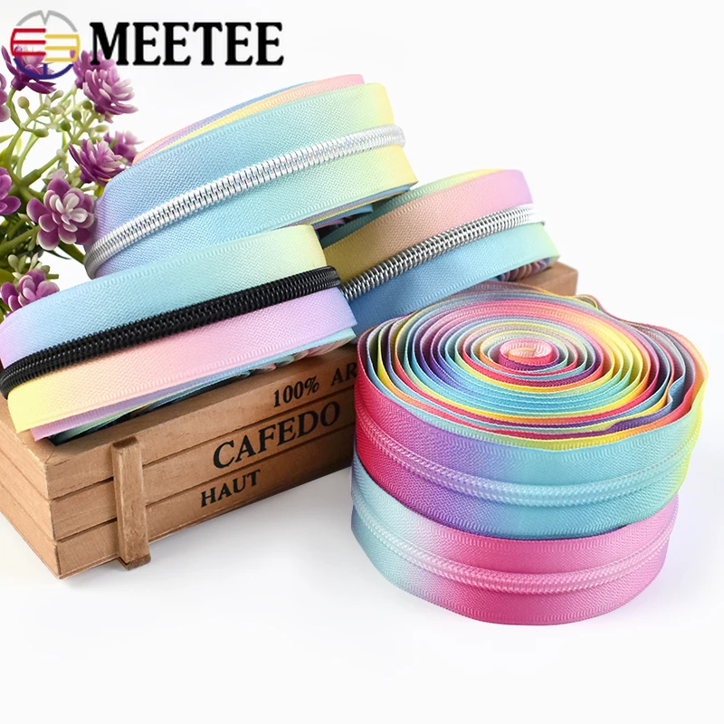 

2-10M 5# Colored Nylon Zippers Tape Bags Pocket Closure Zipper Coil Luggage Garment Replace Zips Repair Kits Sewing Accessories