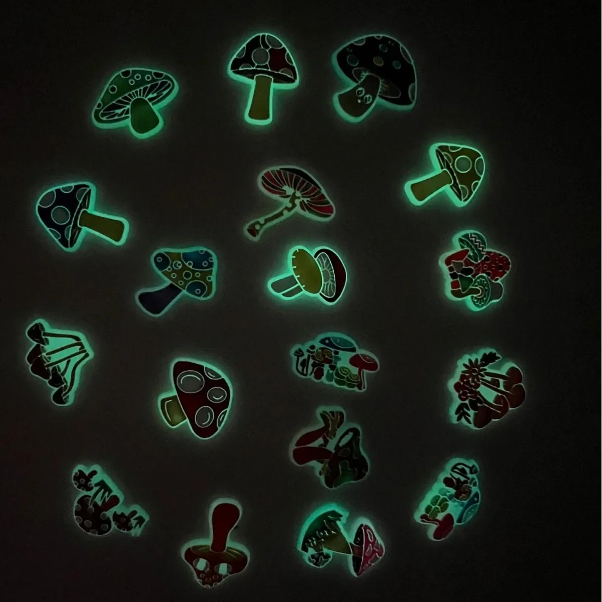 2pcs glowing in dark PVC plant mushroom shoe buckles charms accessories decorations for clog wristbands DIY unisex gift