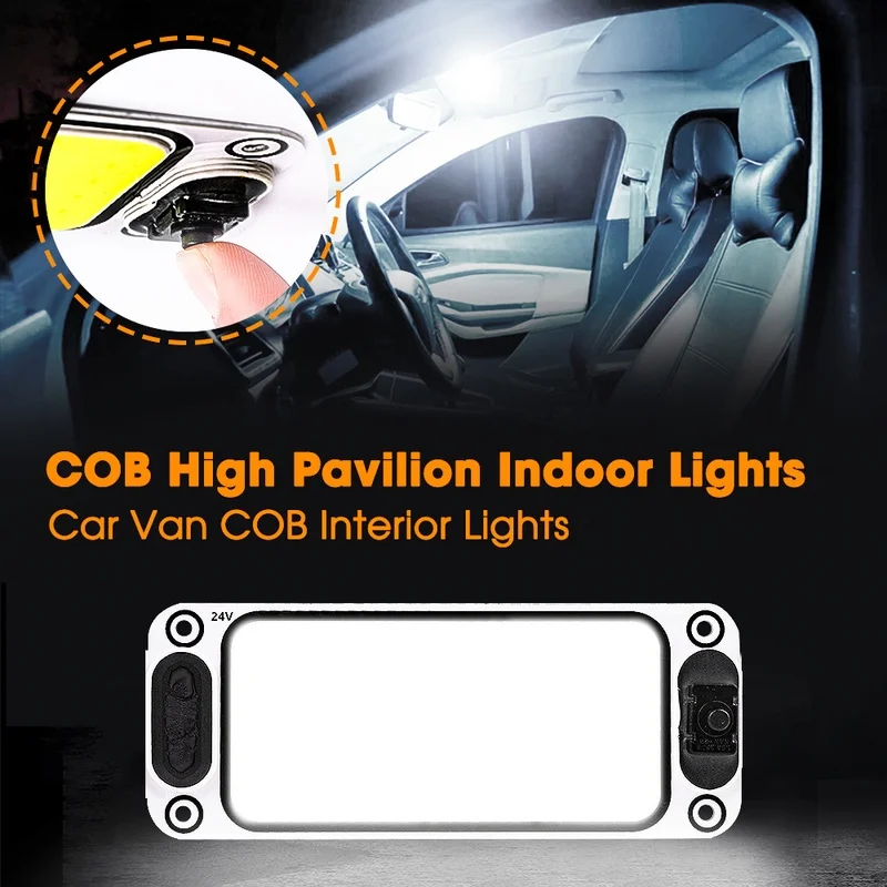 14-48LED Universal Car Interior Readling Lamp COB 108SMD LED Panel Dome Light High Brightness Bulb Truck Waterproof Lamp