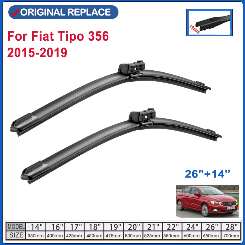 For Fiat Tipo 356 2015-2019 Car Accessories Front Windscreen Wiper Blade Brushes Wipers 2019 2018 2017 2016 2015