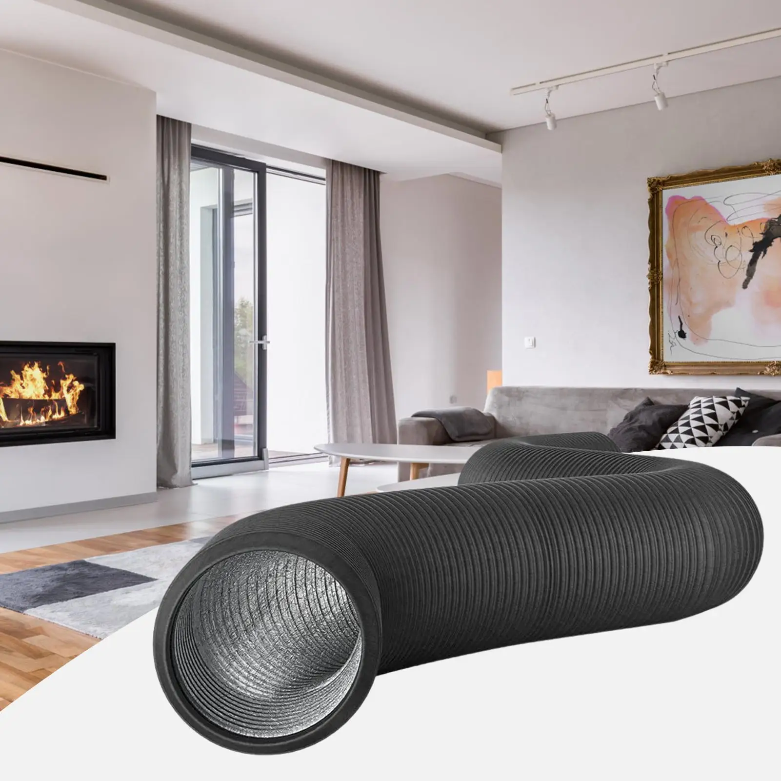 Flexible Aluminum Ducting Dryer Vent Hose Insulated Heavy Duty Air Ducting Ventilation Exhaust Aluminum Flexible Exhaust Pipe