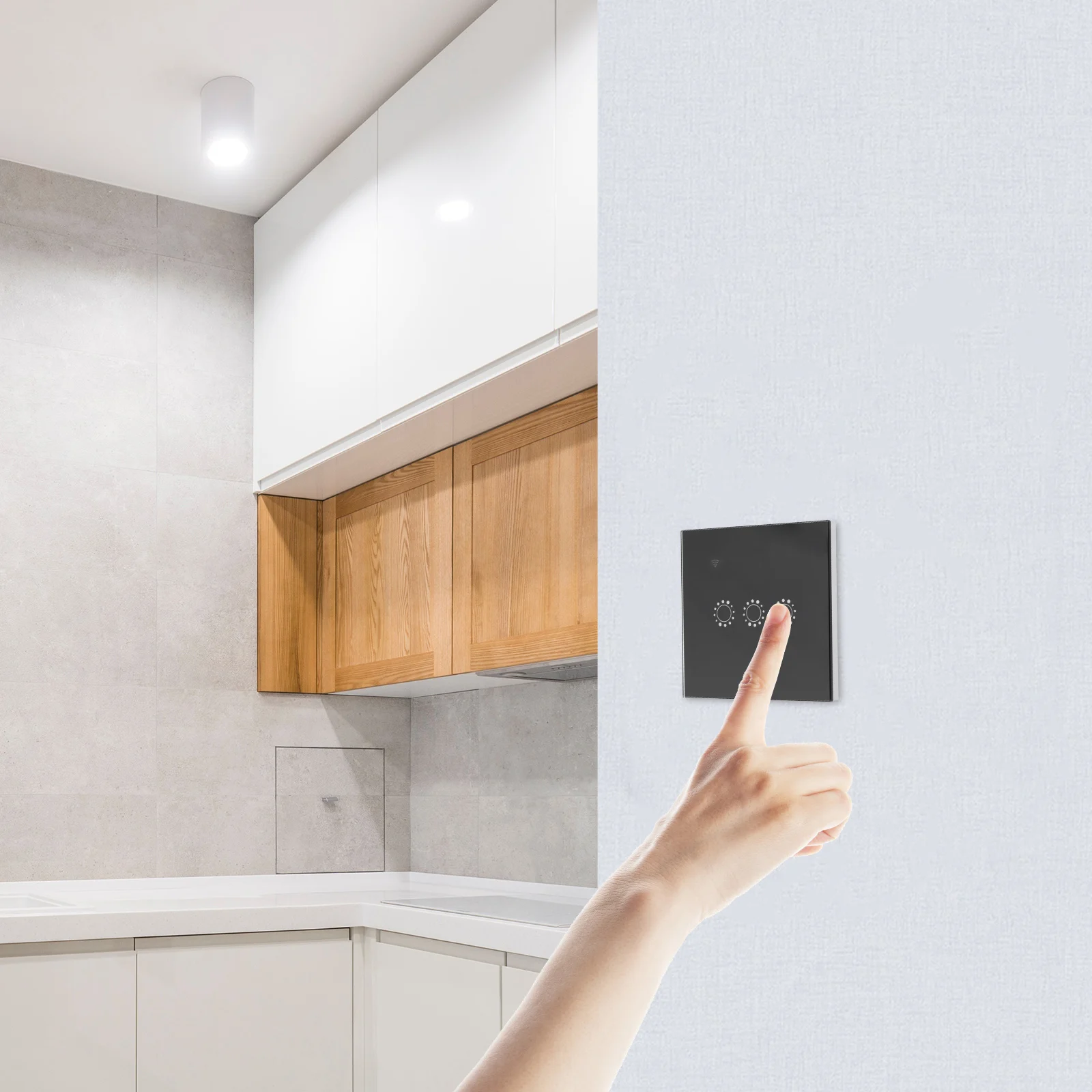 

WiFi Touch Switch Home Wall LED Light Control Intelligent Voice Schedule Timer Remote On Off ABS Glass Durable Decor