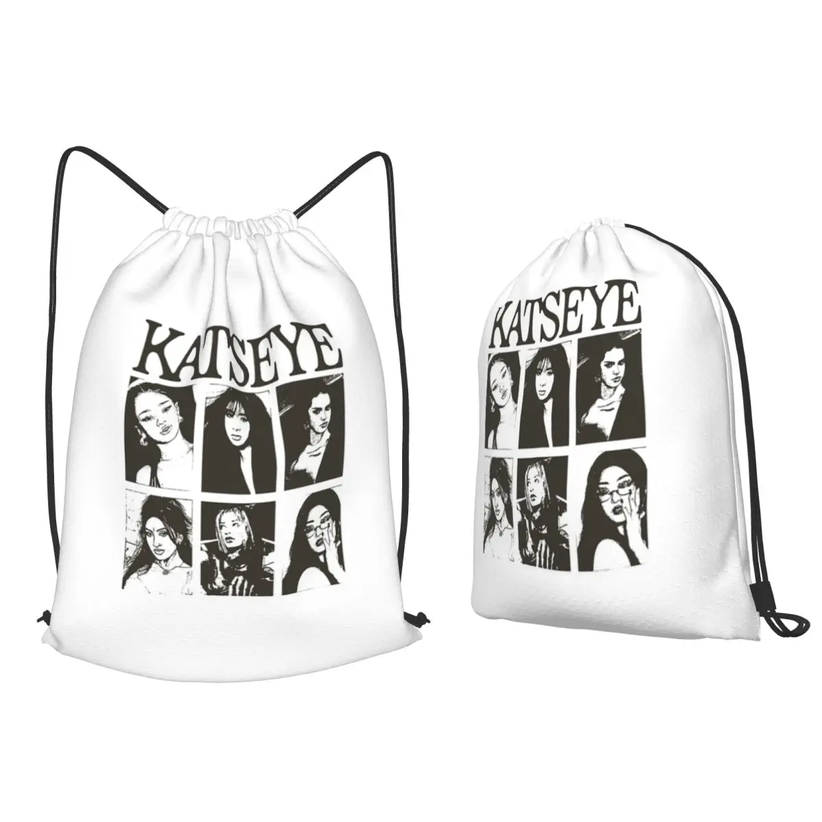 Katseye Eyekon Kpop Fan Backpacks Casual Drawstring Bags Sports Bag Book Bags for Travel School