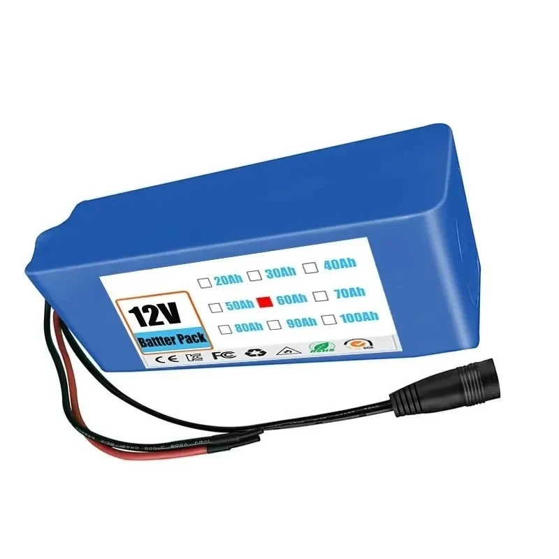 18650 3S10P 12V 60Ah Rechargeable Lithium-ion Battery Pack for Electric Bicycles and Hoverboards With Discharge BMS+12V Charger