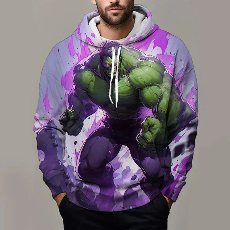 مارفل الفتيان والفتيات هوديس المتضخم الرجال هوديس ثلاثية الأبعاد الطباعة موضة البلوفرات هالك الرجال هوديس MINISO ملابس للرجال