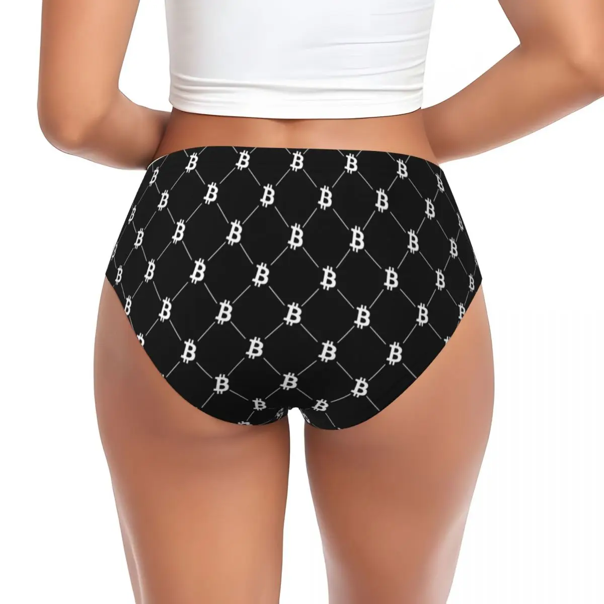 Culotte Personnalisée à Motif Bitcoin pour Femme, Sous-Vêtement Confortable, Geek BTC, Crypto-monnaie, Cigarchaîne