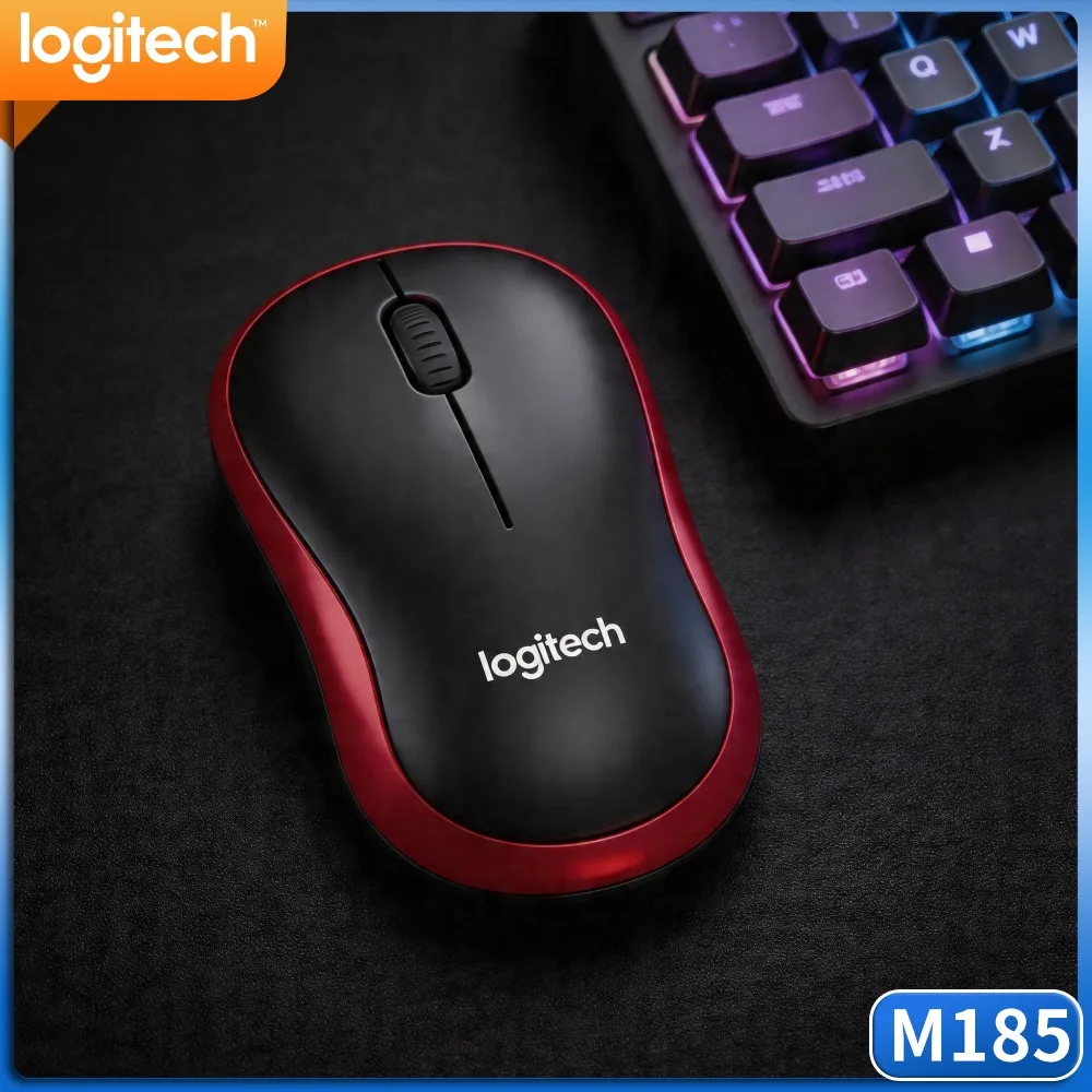 Logitech M185 Laptop Bag Storage Wireless Mouse, Slim Form Fits Compartment, 2.4G, For Notebook Business Travel Work