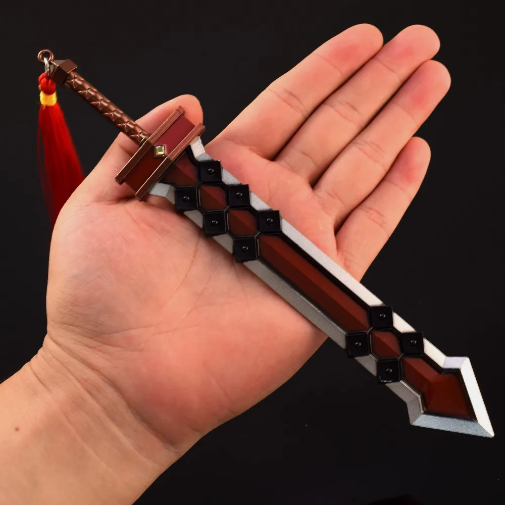 22cm cataclismo borda lâmina chaveiro wow jogo periféricos archimonde todo metal espada arma modelo decoração para casa artesanato presente brinquedo