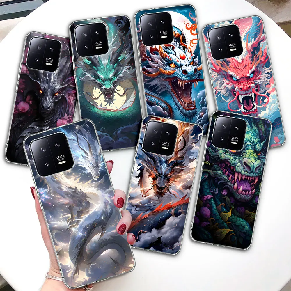 Cartoon Dragon Case for Xiaomi Mi 11 9 9T 13 12 12T 11i A2 11T 12X 10 8 10T Pro 5X A1 6X A3 Lite Soft Transparent Phone Cover