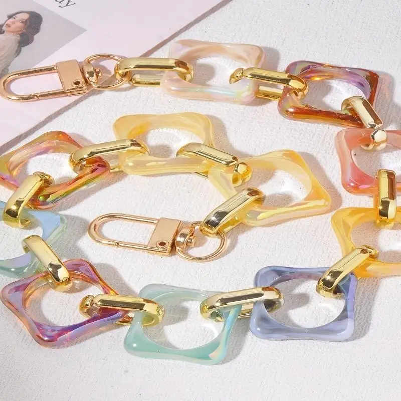 【Beauty】Acrylic Replaceable Detachable Bag Chain Strap Purse Handbag Bag Straps Resin Crossbody Shoulder Bag Diy Accessories