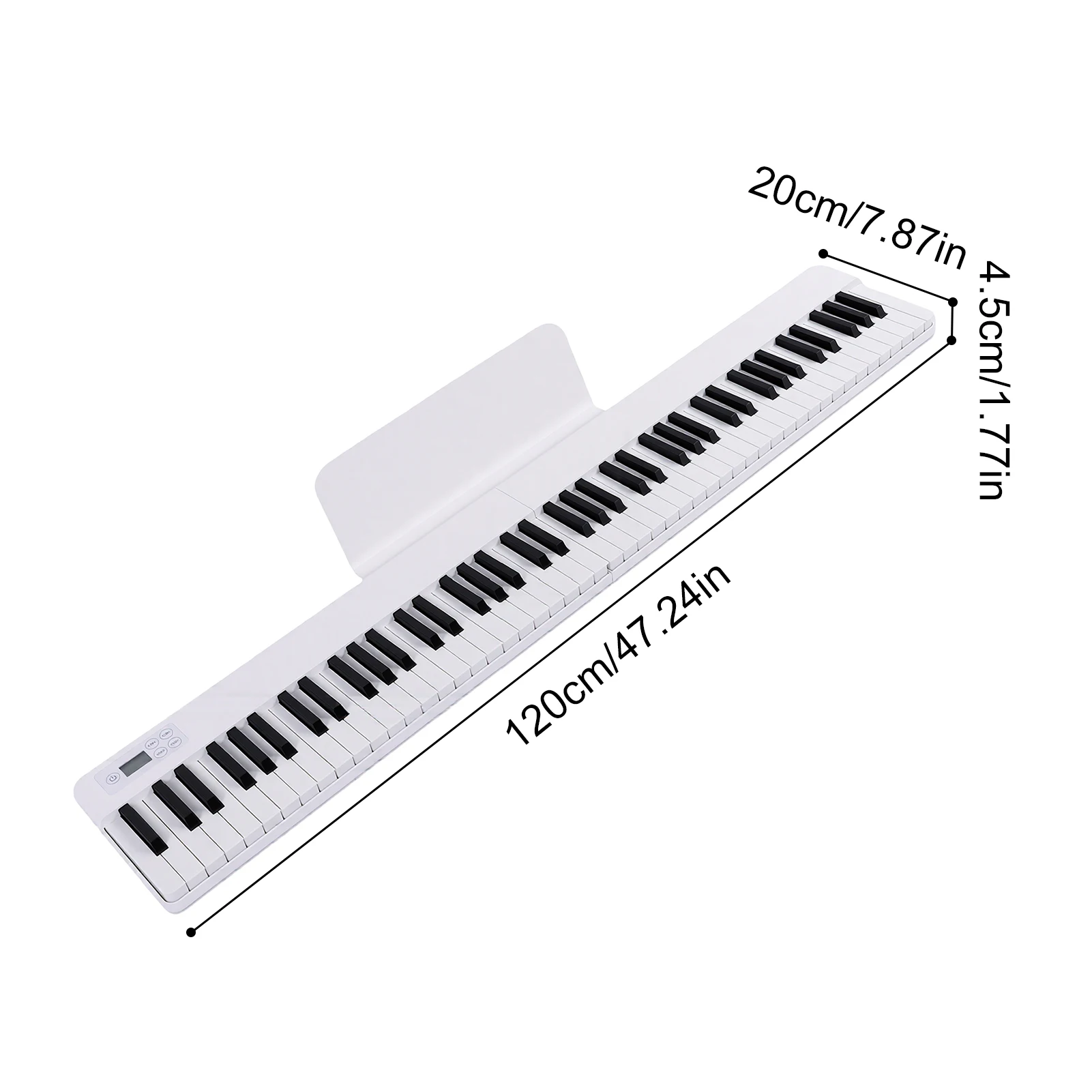 88-Key Magnetic Foldable Electronic Piano with Rainbow Light-Up Keys Portable Keyboard with Sustain Pedal 128 Tones 100 Rhythms