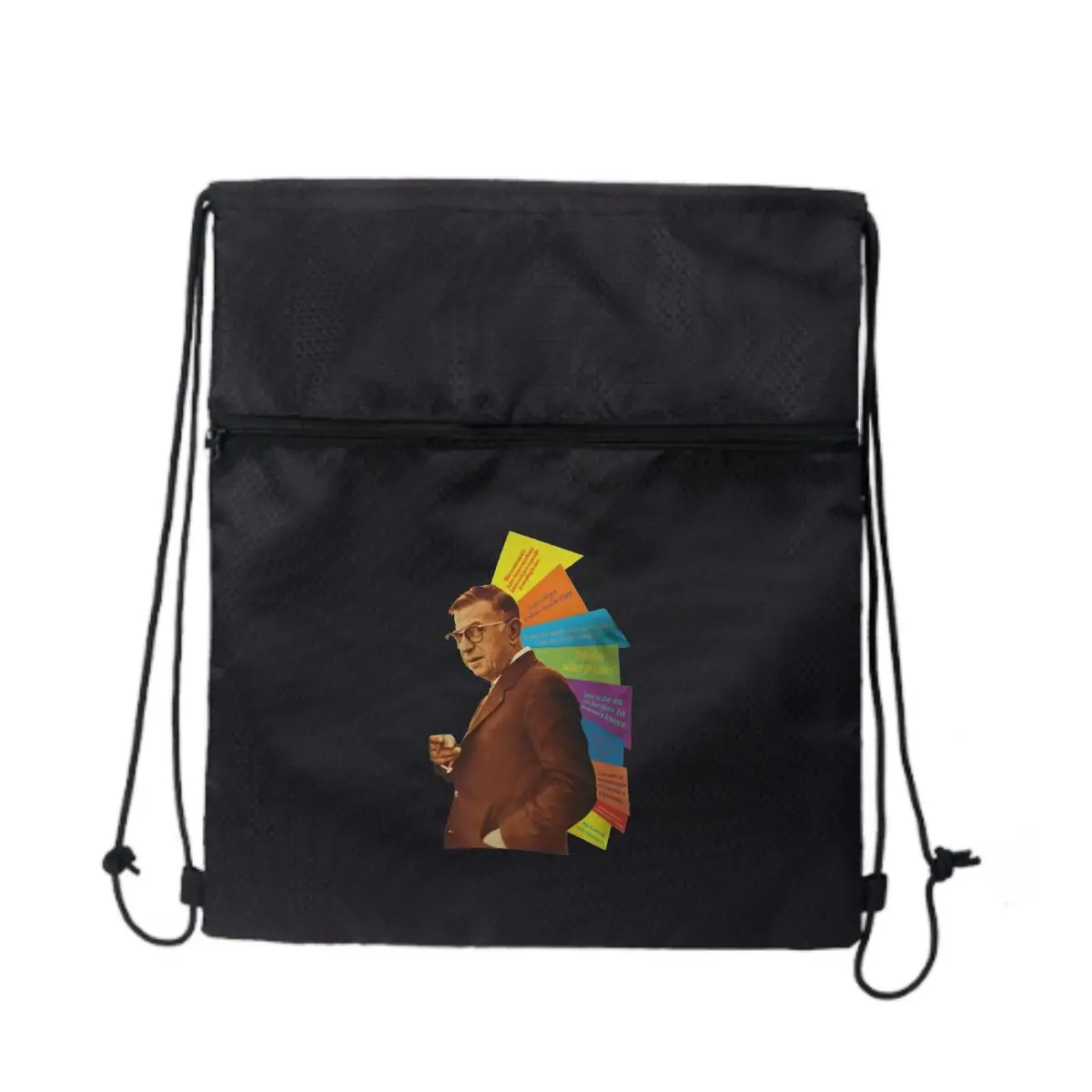 

Коллаж с цитатами и фигуркой Черные сумки на шнурке Рюкзак на шнурке для занятий спортом в тренажерном зале Путешествия