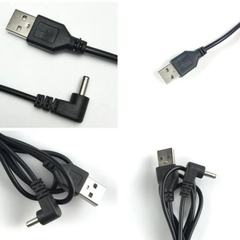 1 sztuk 90 kąt okrągły otwór USB do DC3.5mm kolanko kabel do ładowarki lampa stołowa nawilżacz mały wentylator Adapter 5V DC Power Line