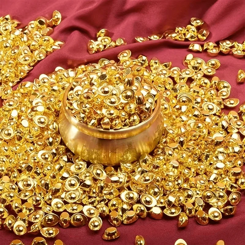 300Pcs Gold Ingot Feng Shui Wealth Ornament Traditional Chinese Yuanbao Lucky Fortune Desktop Decor Home Office Gift