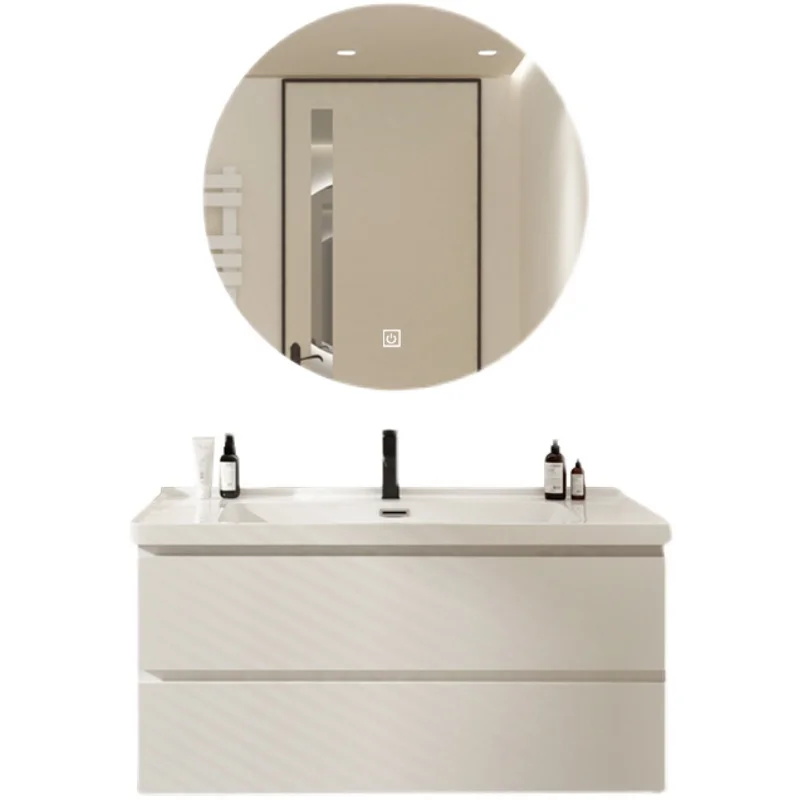 Stainless steel bathroom cabinet combination, toilet washbasin, toilet washbasin, ceramic integrated basin, sanitary ware 80