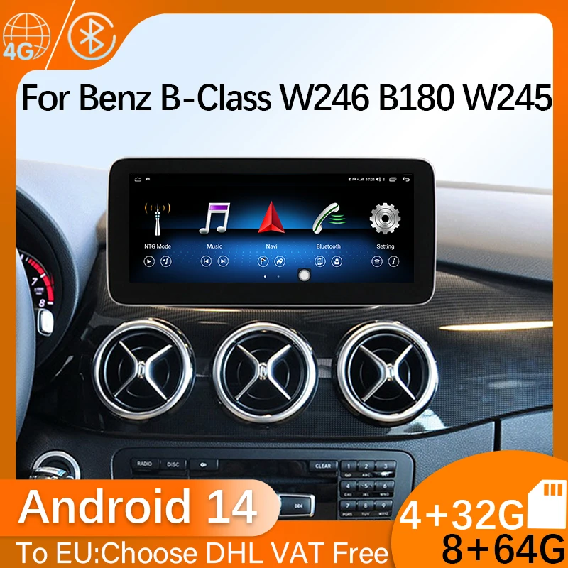 Android14 GPS Navigation Car Stereo Radio Multimedia Video Player For Mercedes Benz B Class W245 W246 With Wireless Carplay Auto