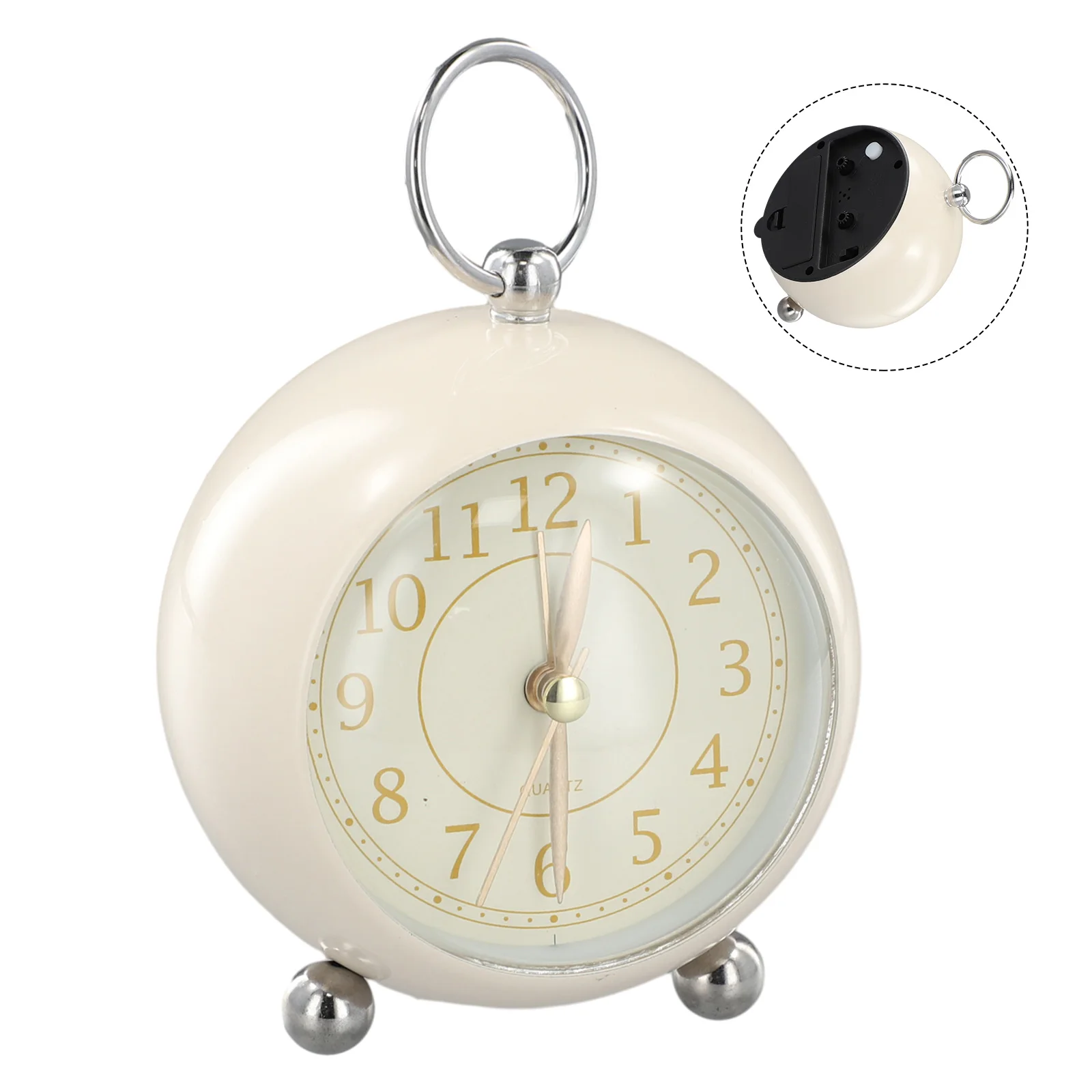High Quality New Vintage Alarm Clock Silent Round Bedside Classic Decor Night Light Non Ticking Portable  High