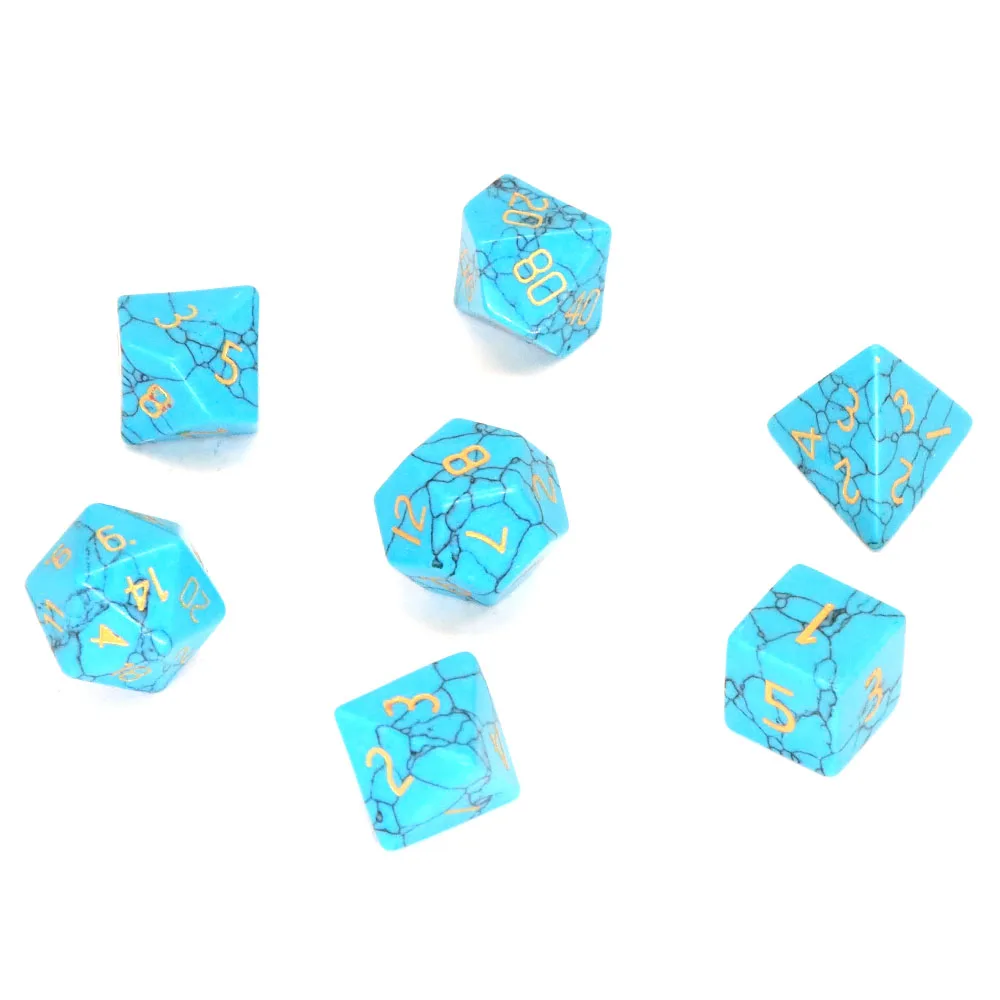 7Pcs/Set Polyhedral RPG DND Dice Role Playing D6 D20 Board Table Games Math Natural Stone Crystal Entertainment Accessories Gift