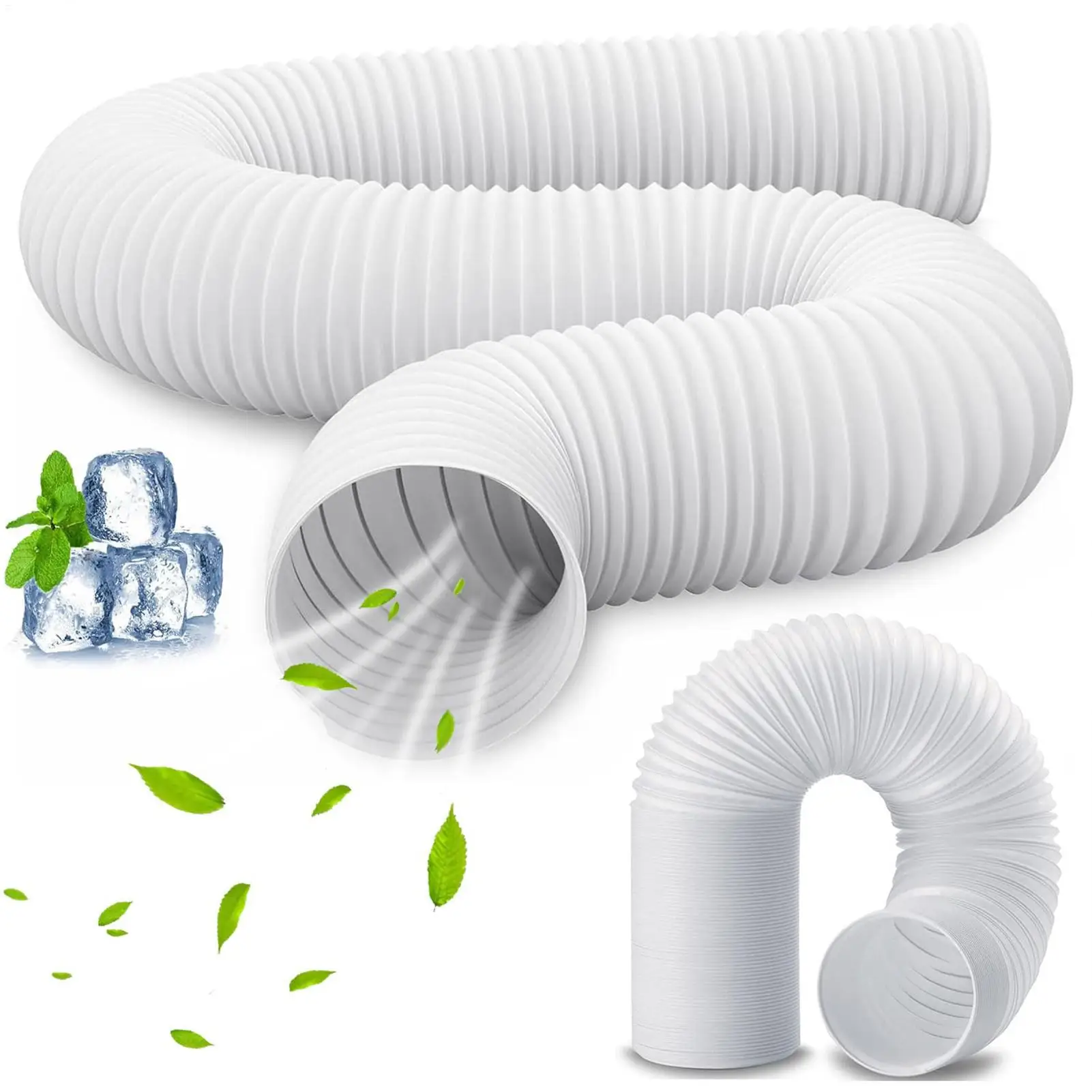 Portable Ac Hose Connector, Air Conditioner Exhaust Hose Adapter Fit 5.1in 5.9in Diameter Pipe Joint for Indoor Living Room