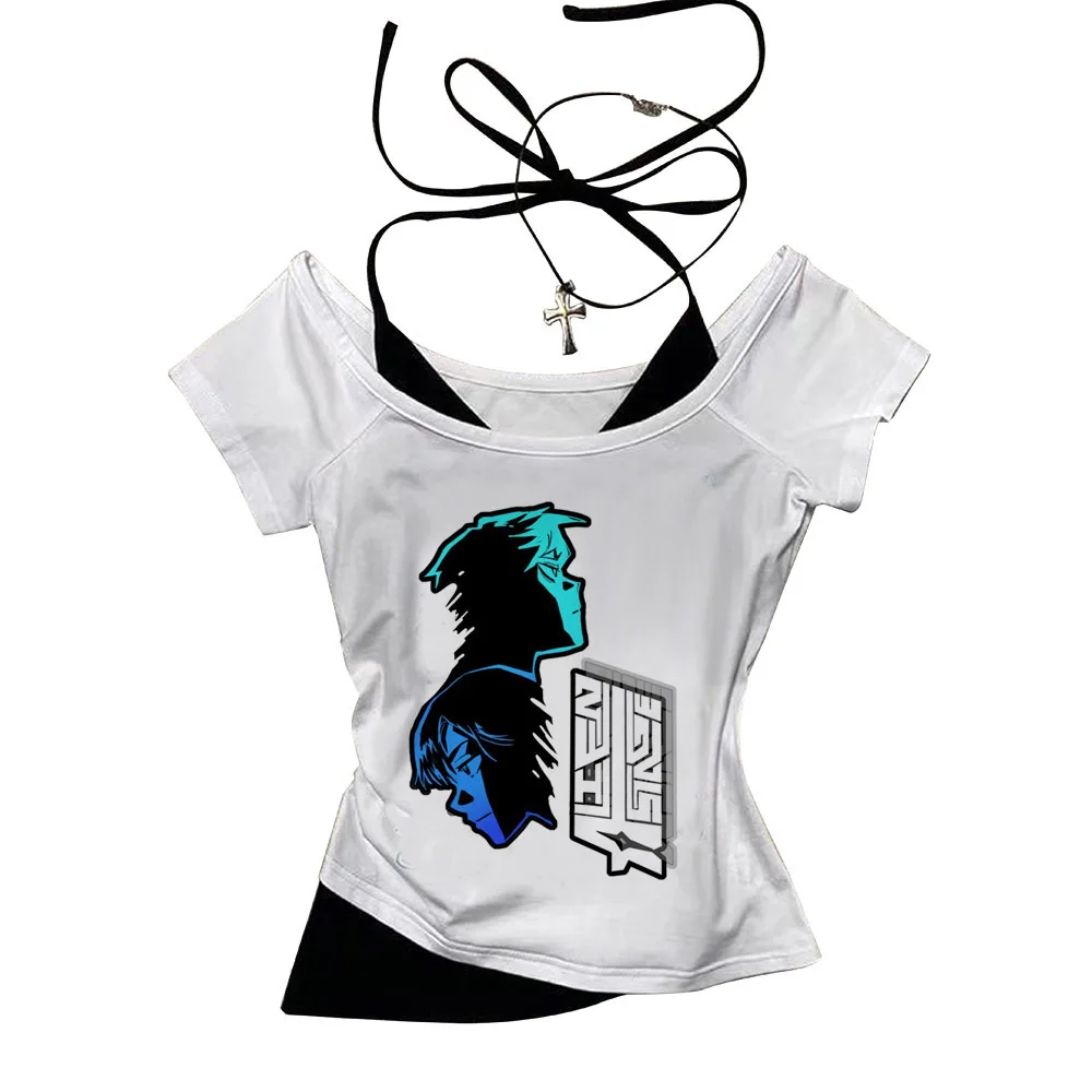 Alien Stage crop top girl alternative  japanese meme t-shirt anime emo meme harajuku gyaru
