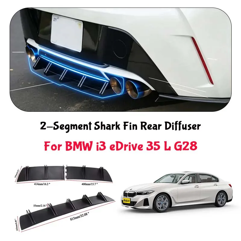 For BMW i3 eDrive 35 L G28 Shark Fin Rear Diffuser Split Chassis Spoiler Auto Aerodynamic Parts Aerodynamic Modification