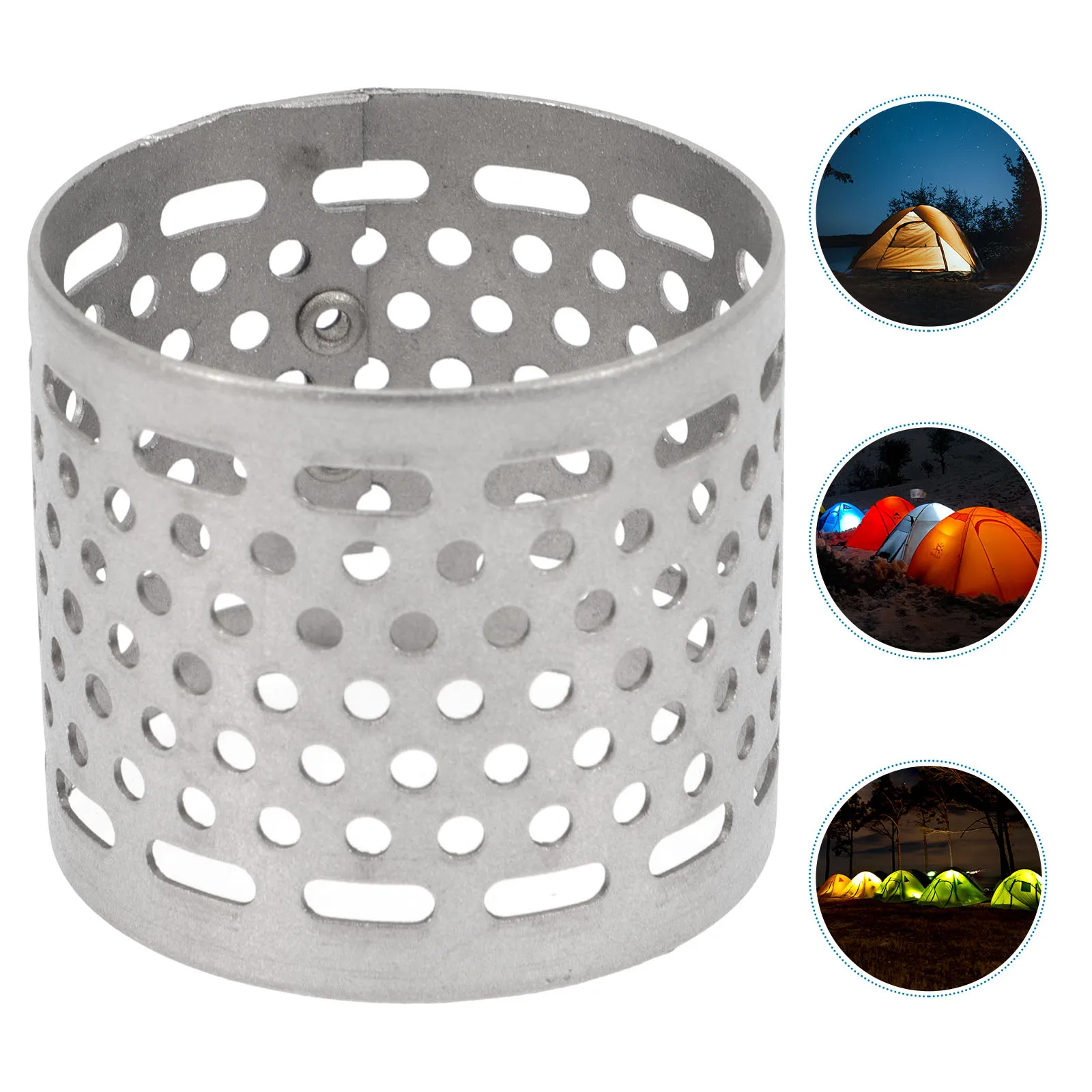 

Metal Lampshade Cover for Camping Tent Gas Light Dustproof Protector Tent Light Cover Replacement Silver Lighting